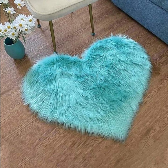 Heart Shaped Fluffy Faux Fur Plush Throw Pillow Case Shaggy Sofa Cushion Cover - Picture 4 of 6
